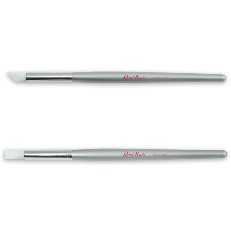 PENNELLO SILICONE PUNTA DRITTA/OBLIQUA - ROBY NAILS
